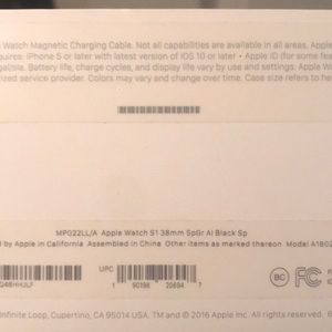 Apple I watch series 1 38 mm in space gray.